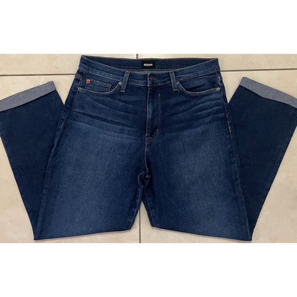 Hudson High Rise Straight Crop Denim Jeans - Picture 1 of 14